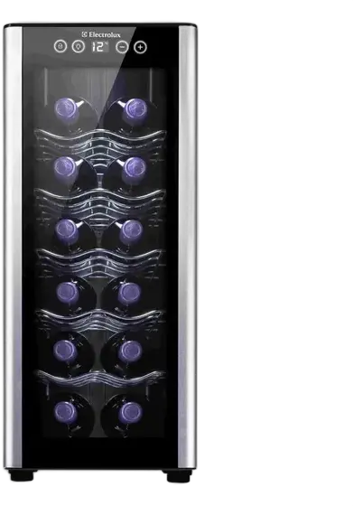 Electrolux Climate-Controlled Wine Cooler 12 Bottles One Door Aluminum Finish ACB12 Dual Voltage