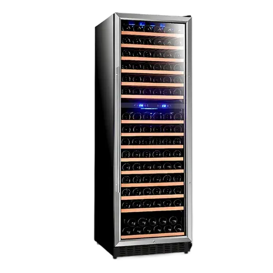 Dsrshop 166-Bottle Dual Zone Vertical Compressor Wine Cooler 450L