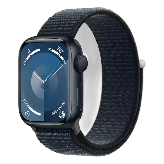 Apple Watch Series 9 A2980 GPS Midnight Aluminum Case 45 mm Midnight Sport Loop Band - Excellent (Refurbished)