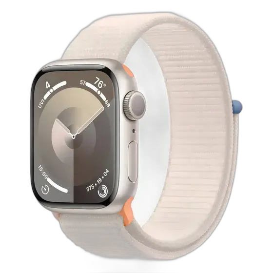 Apple Watch Series 9 GPS • Starlight Aluminum Case – 45 mm • Starlight Sport Loop Band