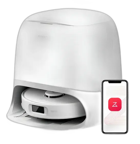 Robot Vacuum Roborock Qrevo Curv Wi-Fi 18.5 kPa White for Pet Hair