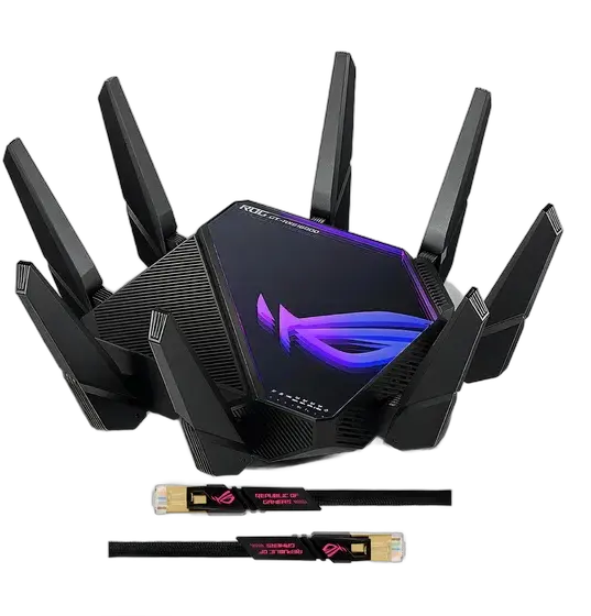 Asus ROG Gaming GT-AXE16000 Quad-Band WiFi 6E 10GB VPN + Cable Black