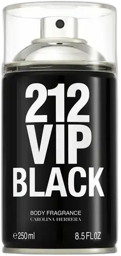 Body Spray Carolina Herrera 212 VIP Black 250ml masculino - Body Splash de longa fixação