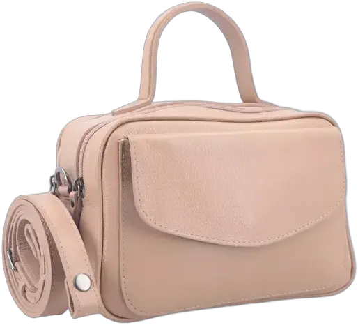 Women's Genuine Leather Bowling Bag Color Beige