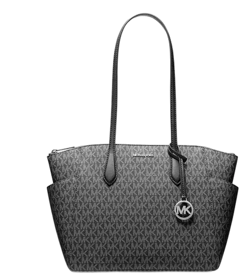 Michael Kors Marilyn Medium Signature Bag Black Black Patterned Metal