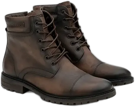 Men's Combat Boot Leather Shelter Short Shaft Brown