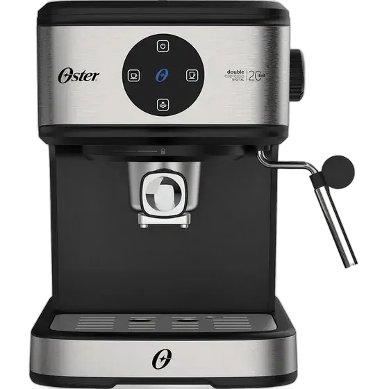 Oster Double Digital Espresso Coffee Machine Brushed Steel and Black