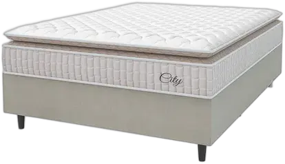 Box Spring Bed Double Mattress Pocket Springs City Pillow Top 138x188x61cm White and Beige Hellen White/BG