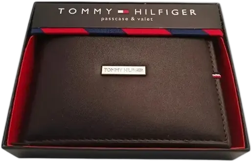 Tommy Hilfiger Men's Leather Wallet Brown Slim Bifold