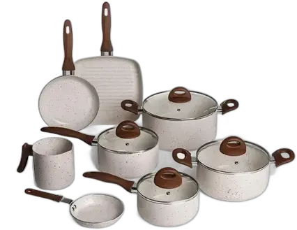 8-Piece Cookware Set Ceramic Life Smart Plus Vanilla - Brinox Vanilla