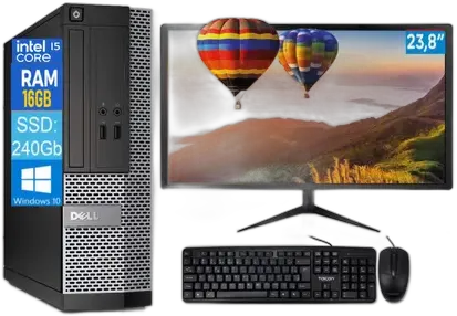 Dell OptiPlex Desktop Computer Intel i5 16GB SSD 240GB 24 Screen 240 GB 16 GB Intel