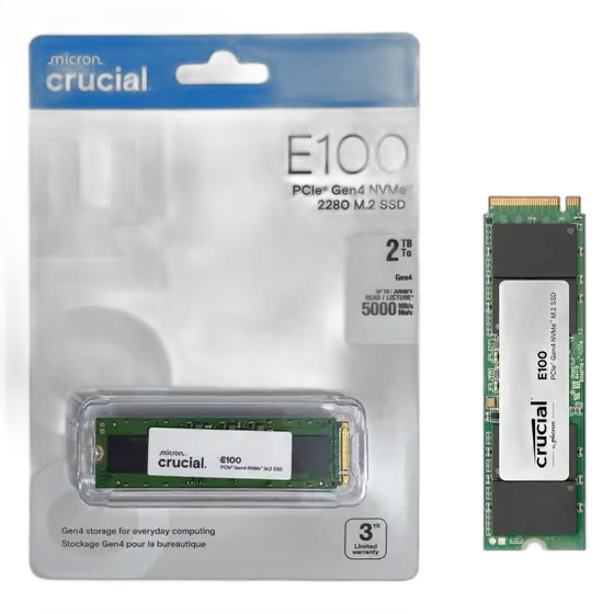 Crucial NVMe E100 2TB CT2000E100SSD8 PCIe Gen4 Green