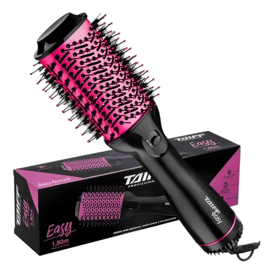 Escova Oval Secadora Modeladora E Volumizadora Easy - Taiff Cor Pink Voltagem