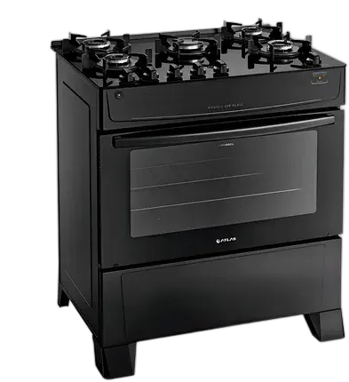Atlas 5-Burner Stove Black Mônaco Top Glass With Automatic Ignition 127/220v
