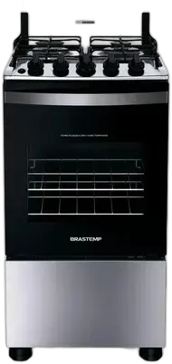 Brastemp 4-Burner Stove Stainless Steel BFO4NBR - Dual Voltage Gray/Black 127/220V