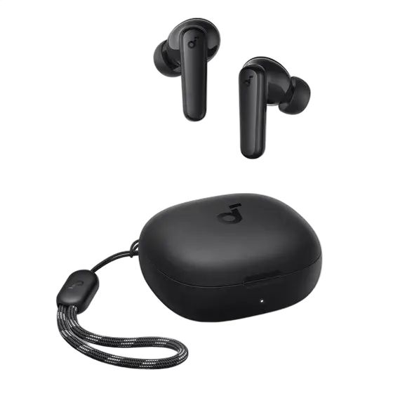 Fone De Ouvido Soundcore by Anker P20i Graves Poderosos e Impactantes Bluetooth 5.3 30H de Reprodução Resistência à Água 2 Mics IA para Chamadas Claras Personalização de Som via App Cor Preto