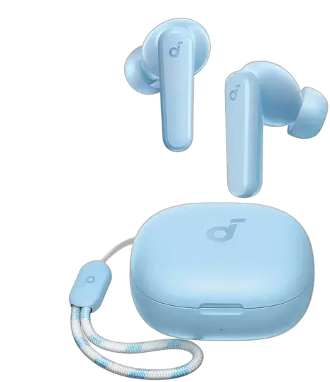 Fone De Ouvido Soundcore by Anker P20i Graves Poderosos e Impactantes Bluetooth 5.3 30H de Reprodução Resistência à Água 2 Mics IA para Chamadas Claras Personalização de Som via App Cor Azul-claro