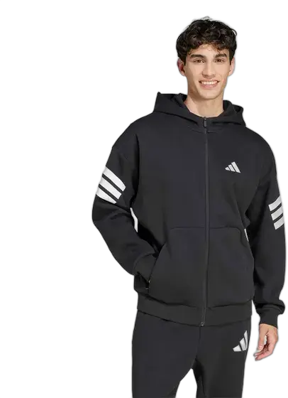 Adidas Men's Hooded Sweatshirt Jacket 3 Stripes Future Icon