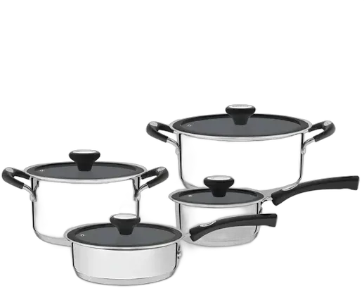 Stainless Steel Cookware Set 4 Pieces Solar Cerâmic Tramontina