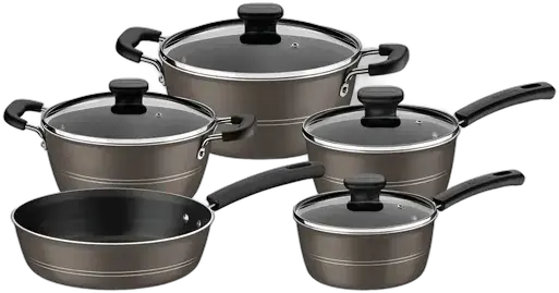 Non-Stick Cookware Set 5 Pcs Sicília Tramontina Hazelnut