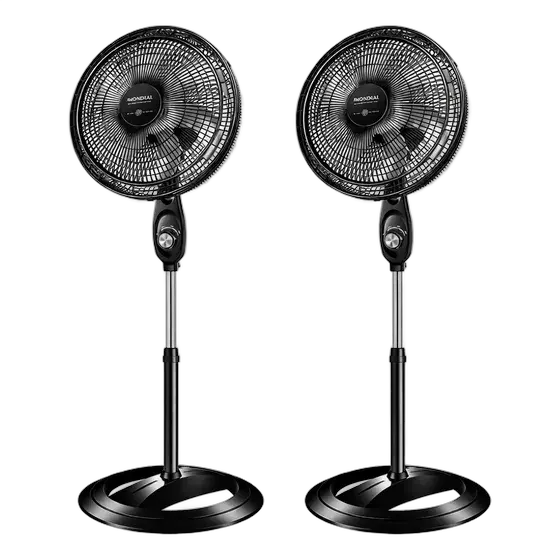 Mondial 2-Pack 40cm Pedestal Fans Black