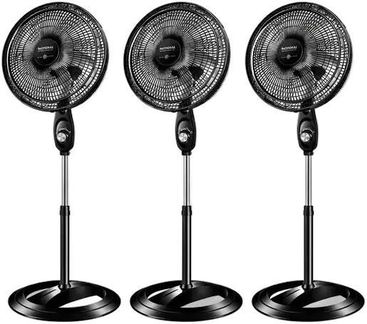 Mondial Kit of 3 Pedestal Fans 40cm Black