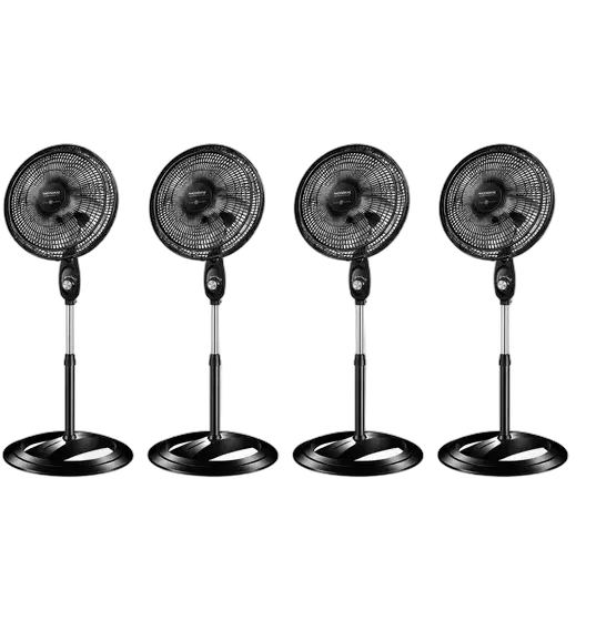 Mondial Kit of 4 Pedestal Fans 40cm Black