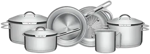 Solar Cookware Set Kit 6 Pieces with Triple Bottom and Stainless Steel Lids Tramontina