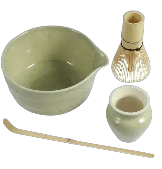 Matcha Kit 4 Pieces With Ceramic Bowl Tea La Vie Presentes Green