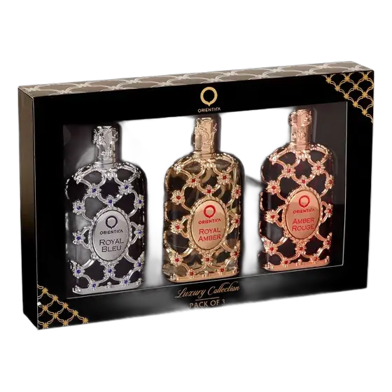 Orientica Luxury Collection Perfume Kit Royal Bleu Royal Amber Amber Rouge 3x30ml Eau De Parfum