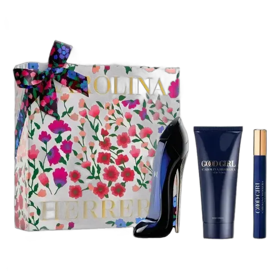 Carolina Herrera Gift Kit Women's Perfume Good Girl Eau De Parfum 80ml + Body Lotion 100ml + Travel Size Miniature Perfume 10ml