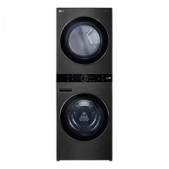 Smart Washer Dryer LG Washtower 17kg Brushed Steel Black