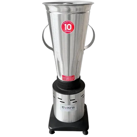 Industrial Blender 10 Liters High Speed 1400W Evitra Professional Stainless Steel Juices Smoothies Shakes Broths Silver