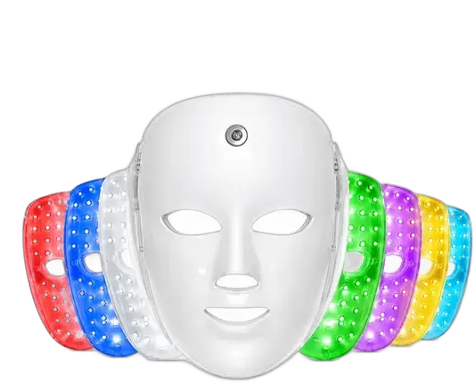 Máscara Facial Led Fototerapia 7 Cores Recarregável Sem Fio