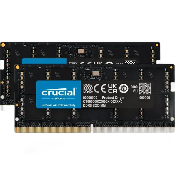 Laptop Ram Memory 32gb 2x16gb Crucial Ddr5 5600mhz Sodimm