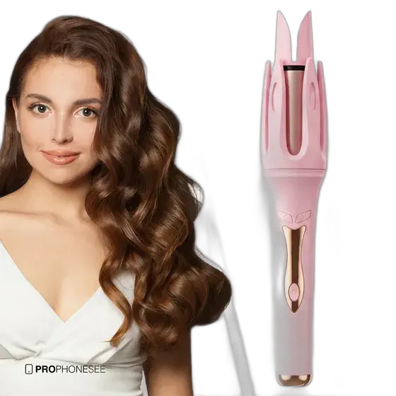 Automatic Professional Curling Iron Rotating Spiral Rotation 32mm Bivolt Electric Cord Wave Making Machine Curls Ceramic Curlers Rotary Heat Pink or Blue