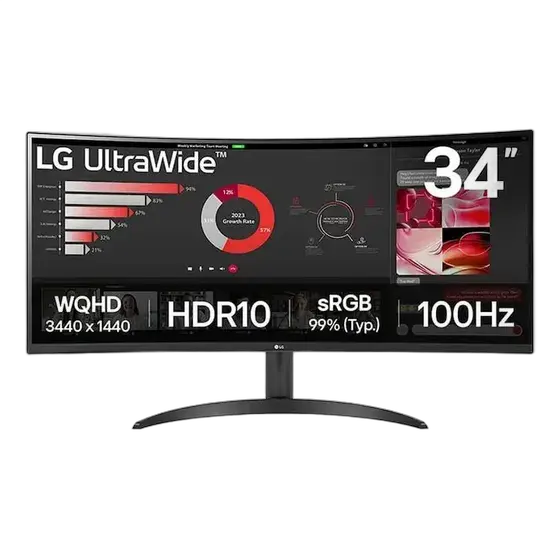 Curved Monitor 34" Ultrawide WQHD 34WR50QK-B 100Hz HDR10 LG