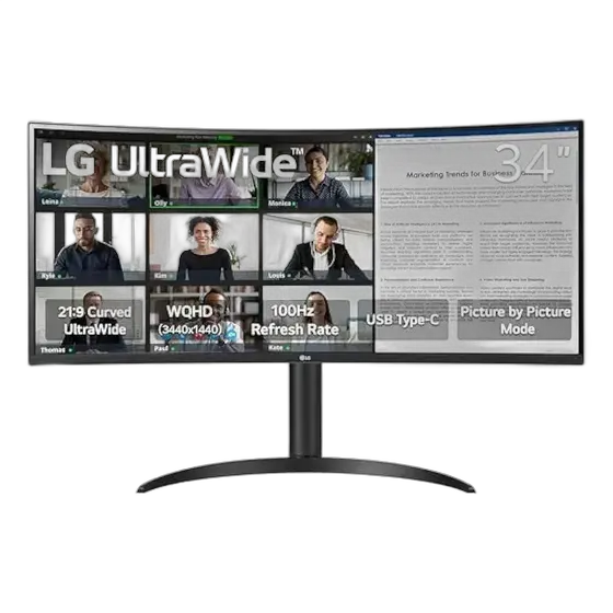 LG 34WR55QK-B Curved Computer Monitor WQHD - Black