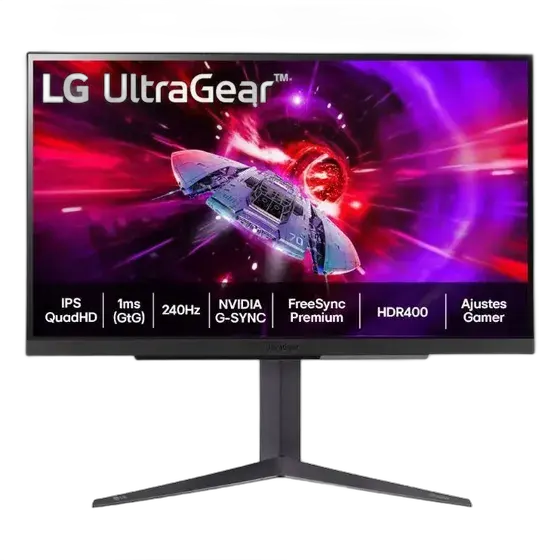 Gaming Monitor LG UltraGear™ - IPS Screen 27" , 2K QHD, HDR400, 240 Hz, 1ms (GtG), NVIDIA G-SYNC – 27GR83Q (New with open box)