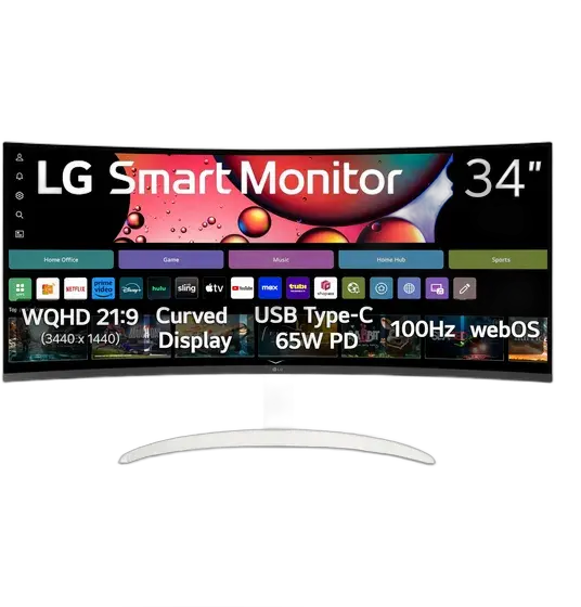 LG 34SR63QA-W 34 Curved Smart Ultrawide 100Hz Monitor