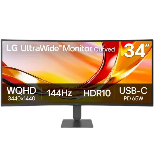 LG 34U640B-B 34 Curved Ultrawide QHD 144Hz HDR10 Monitor