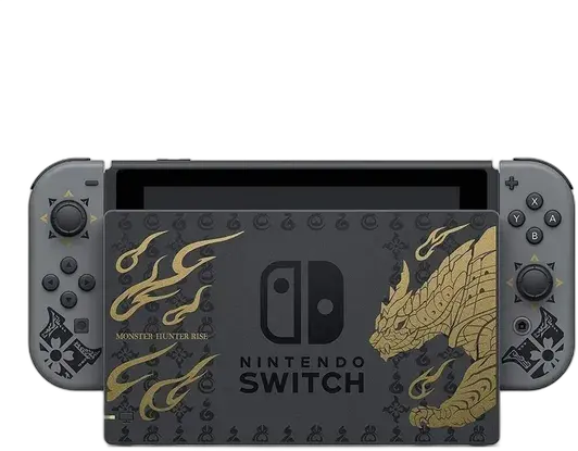 Nintendo Switch 32GB Monster Hunter Rise Deluxe Edition color gray and black and gold