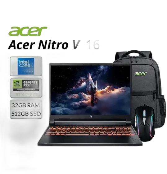 Acer Nitro V 16 Gaming Laptop Core i7 RTX 5060 32GB RAM and 512GB SSD with 16" WUXGA 180Hz Screen