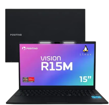 Positivo Vision R15M Laptop with Mini-screen AMD Ryzen 7-5825U, 16GB RAM and 256GB SSD Black