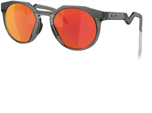 Oakley HSTN Round Sunglasses Matte Carbon Prizm Ruby Grey OO9242-0252