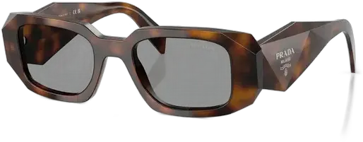 Prada Catwalk Havana Rectangular Women's Sunglasses with Gray Lens