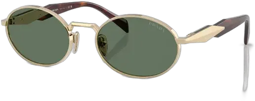 Prada Pr65zs Zvn70l-55 Sunglasses Gold Color Gold Frame Gold Temple Green Lens