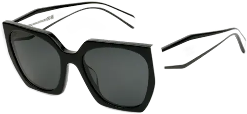 Prada Spr15w Glasses Black/white 09q-5s0 54mm Temple Color White Lens Color Dark Gray Rectangular Design