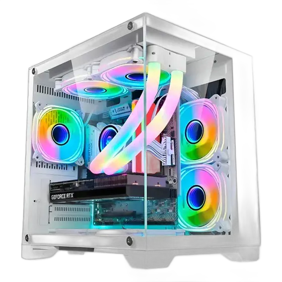 White Gaming PC Intel i7 GeForce RTX 3050 RAM 16GB SSD 512GB