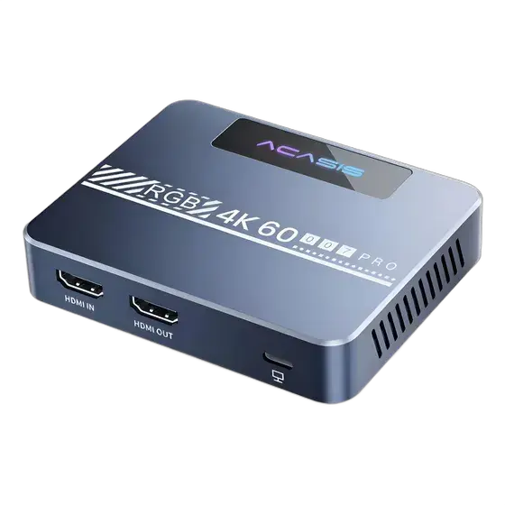 Acasis HDMI Capture Card 4K 60Hz HDR Cam Link USB Mac Win Steel Blue